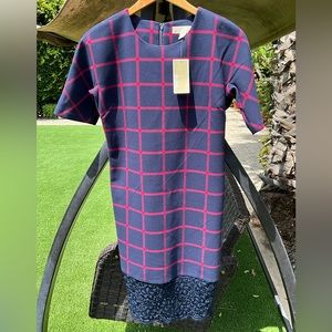 NWT Micheal Kors Plaid and Lace Dress Woman’s Size 4